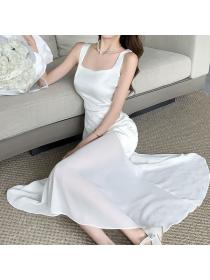 Korea style U collar Luxury Fishtail dress 
