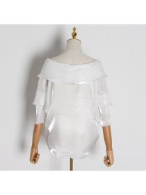 European style V collar Matching Blouse