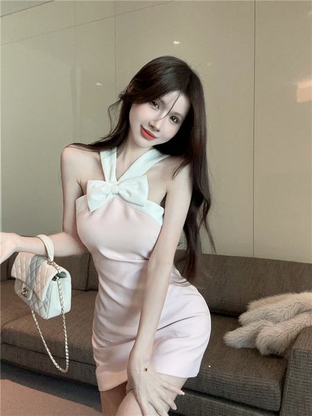 Korea style Summer Sexy Sleeveless Halter dress fro women
