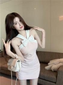 Korea style Summer Sexy Sleeveless Halter dress fro women