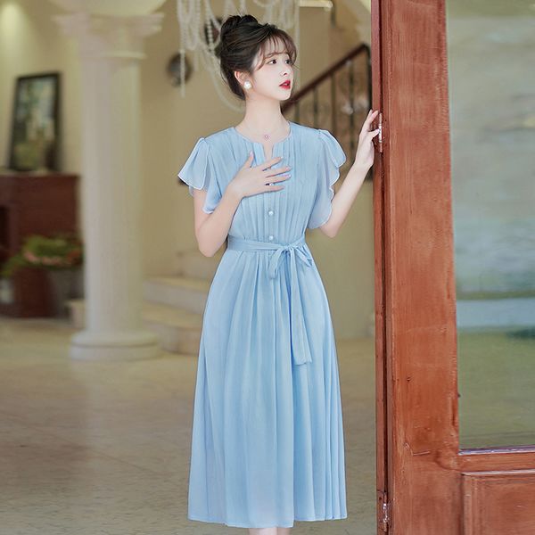 Korea style Elegant Loose Short sleeve dress