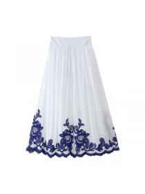 European style Summer Embroidery Blouse+Fashion Skirt