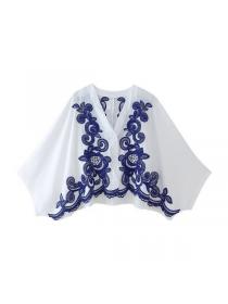 European style Summer Embroidery Blouse+Fashion Skirt