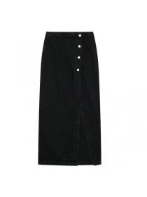 European style Fashion Denim Vest+Long skirt