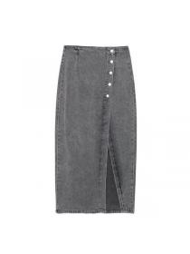 European style Fashion Denim Vest+Long skirt
