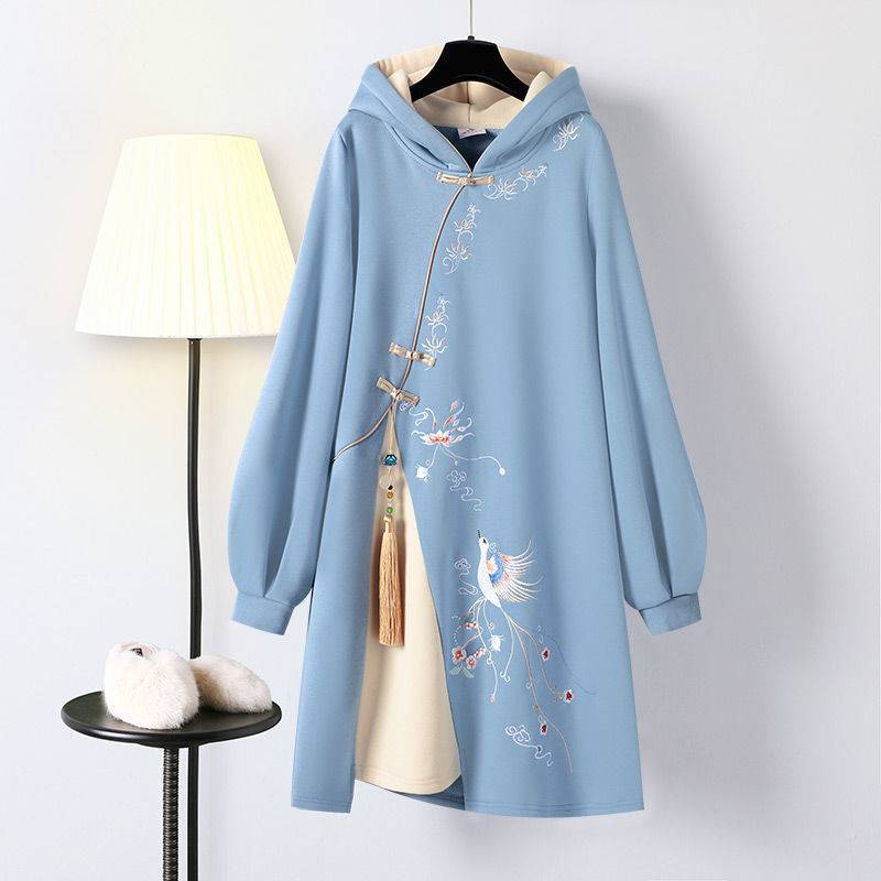 Chinese style Fashion Hooded Dress for women