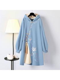 Chinese style Fashion Hooded Dress for women