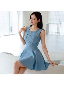 Korea style Simple Fashion Sleeveless dress for women