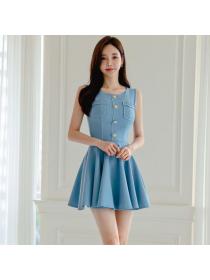 Korea style Simple Fashion Sleeveless dress for women