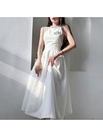 Korea style Simple Casual Sleeveless dress for women