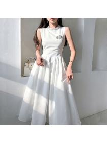 Korea style Simple Casual Sleeveless dress for women