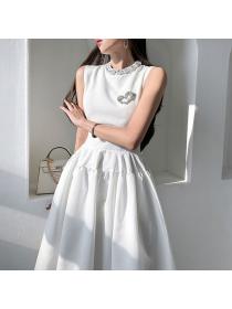 Korea style Simple Casual Sleeveless dress for women