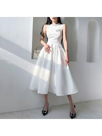 Korea style Simple Casual Sleeveless dress for women