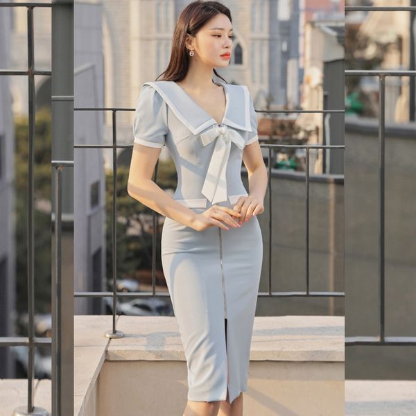 Korea style Elegant Slim Hip-full dress for women