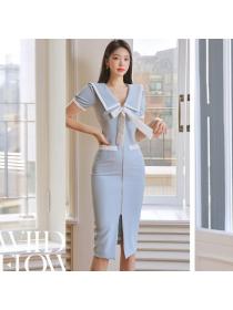 Korea style Elegant Slim Hip-full dress for women