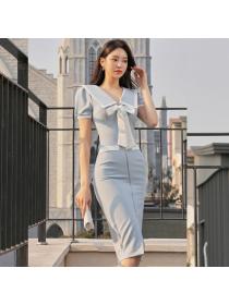 Korea style Elegant Slim Hip-full dress for women