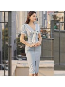 Korea style Elegant Slim Hip-full dress for women