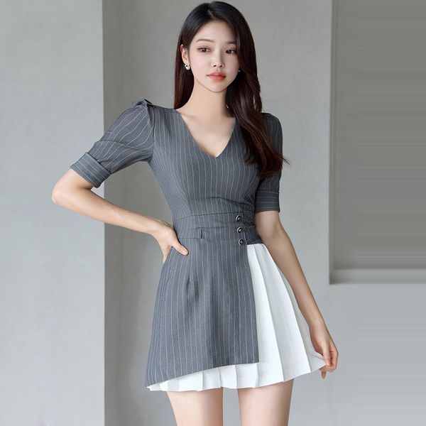 Korea style Elegant V collar OL Dress