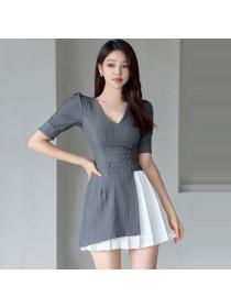 Korea style Elegant V collar OL Dress 