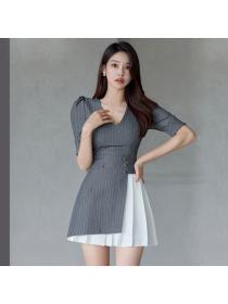 Korea style Elegant V collar OL Dress 