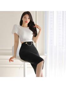 Korea stye Summer Slim Fashion Hip-full skirt 2 pcs set