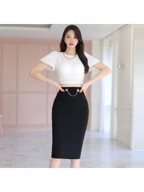 Korea stye Summer Slim Fashion Hip-full skirt 2 pcs set