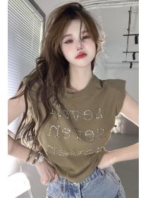 Korea stye Summer Sleeveless T-shirt