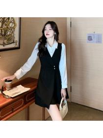 Korea style Elegant Long sleeve dress 