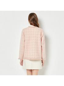 European style Elegant Pink Cardigans for women