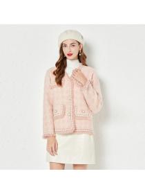 European style Elegant Pink Cardigans for women