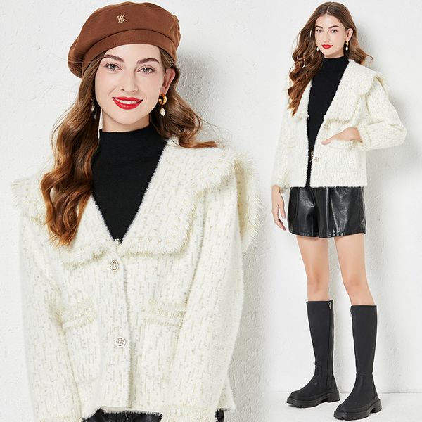 Luxury style Winter fashion White Tassel Cardigans