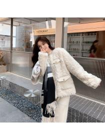 Luxury style Winter fashion Fur leather Jacket