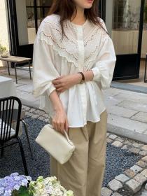 Korean style Loose Lantern sleeve Blouse