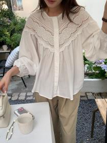 Korean style Loose Lantern sleeve Blouse