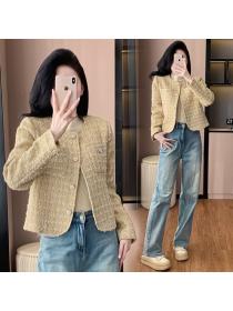 Vintage style Fashion Tweed Jacket For women