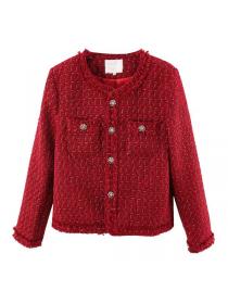 Vintage style Red Tweed Jacket For women