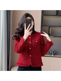 Vintage style Red Tweed Jacket For women