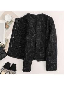 Vintage style Fashion Tweed Jacket Winter warm Cotton coat