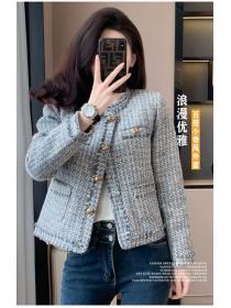 Korean style Luxury Tweed Jacket Winter warm short coat