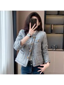 Korean style Luxury Tweed Jacket Winter warm short coat