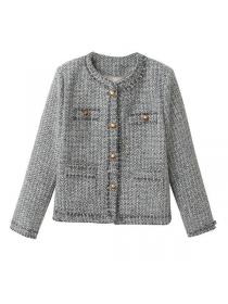 Korean style Luxury Tweed Jacket Winter warm short coat