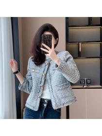 Korean style Luxury Tweed Jacket Winter warm short coat