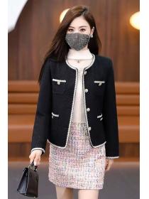 Korean style Luxury Tweed Jacket Winter warm short coat