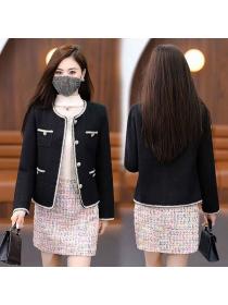 Korean style Luxury Tweed Jacket Winter warm short coat