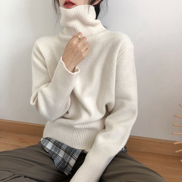 Korean style High collar Matching Pullovers