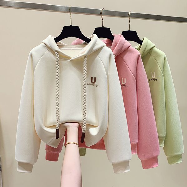 Korean style Loose Solid colro Hoodies