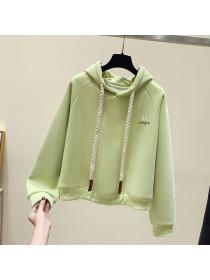 Korean style Loose Solid colro Hoodies