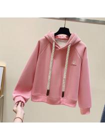 Korean style Loose Solid colro Hoodies