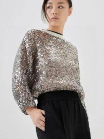 Luxury Loose Sequins Long sleeve top