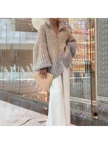 European style Sequins V collar Pullovers for women